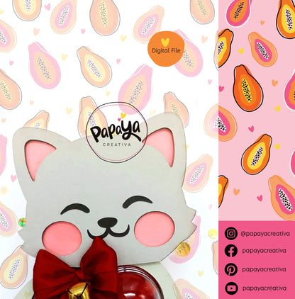 Love Kittens Set DIGITAL FILES Candy holder Dome size 8cm *dashed lines to open for sweets*