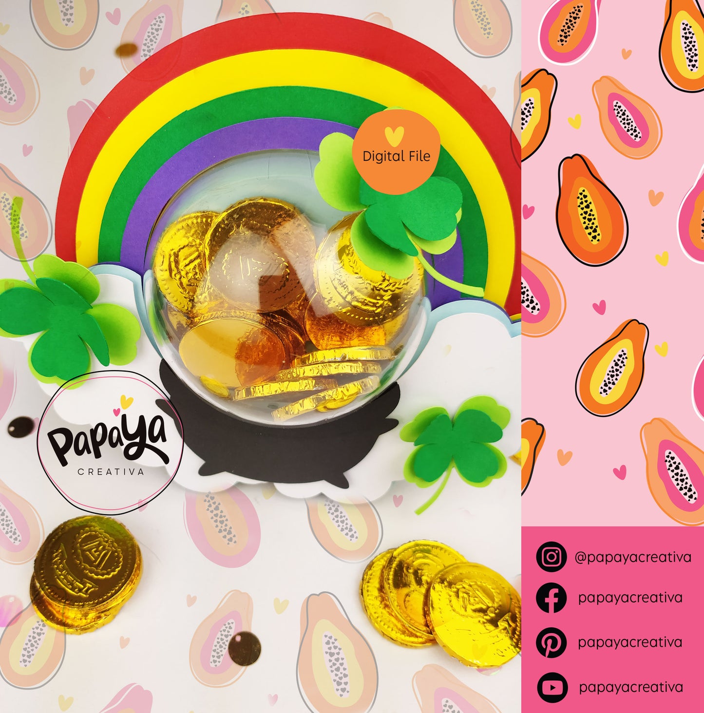 Cut File Good luck! Candy holder /St Patricks / Dome size 8cm