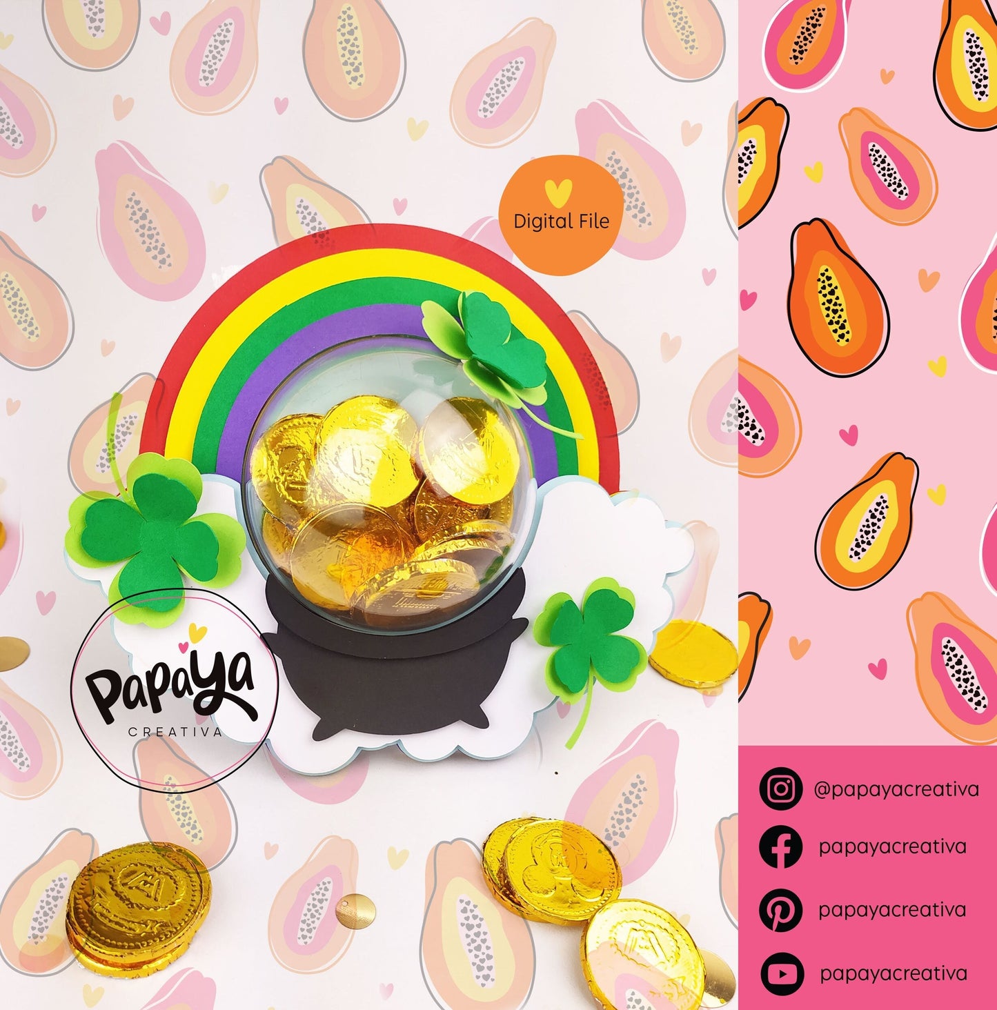 Cut File Good luck! Candy holder /St Patricks / Dome size 8cm