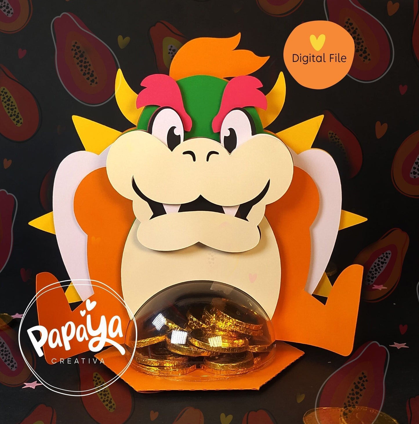 Bowser Candy holder /Dome size 8cm / flower open and close sytem