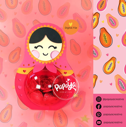 Matrioshka DIGITAL FILE Candy Holder / Dome size 8cm/ Open and close system / Discontinue lines
