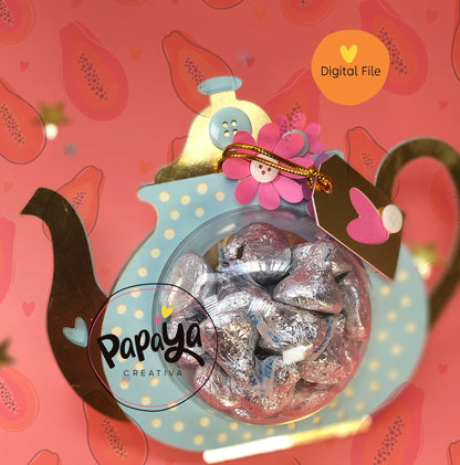Tea DIGITAL FILE Candy Holder/ Dome size 8cm/ Open and close system