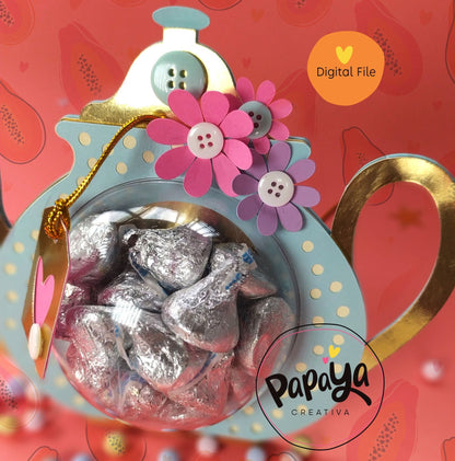 Tea DIGITAL FILE Candy Holder/ Dome size 8cm/ Open and close system