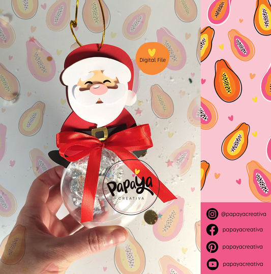 Cut File Xmas Ball Santa Claus /Ornament / Candy Holder/ Dome size 8cm