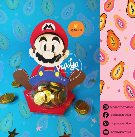 Mario DIGITAL FILE Candy Holder/ Dome size 8cm / Flower Open and close system