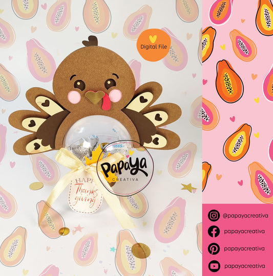 Cut File turkey Candy holder/ Dome size 8cm / Thanksgiving Day