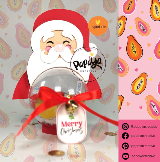 Santa Candy Holder (Digital File) SVG/ STUDIO Format / Ball size 8cm/ Christmas Decorations