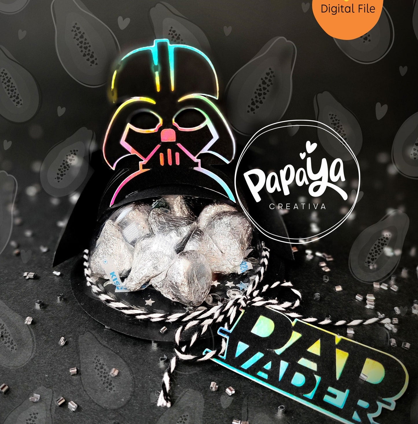 Dad Vader DIGITAL FILE Candy Holder/ Dome size 8cm/ open and close system