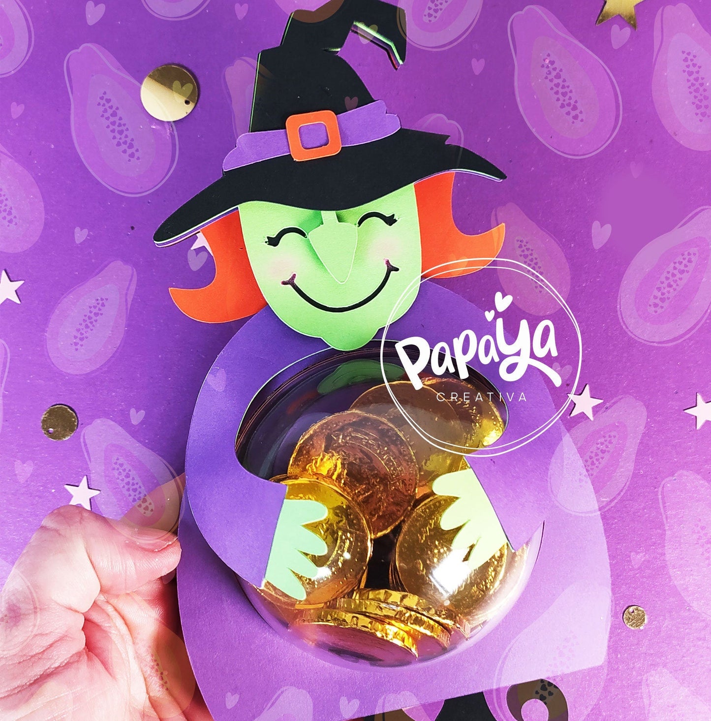 Witch Candy Holder/ Dome size 8cm / Open and close sytem