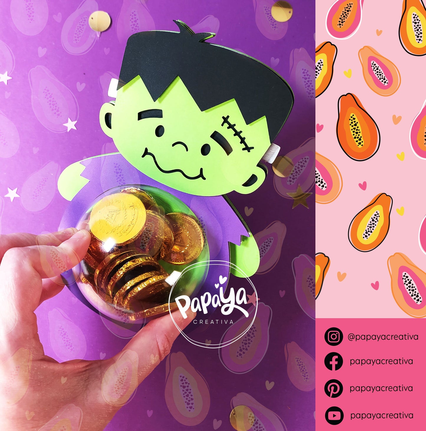 Cut File Skeleton and Frank Candy holder/ Dome size 8cm/ Halloween Party/ Open and Close system