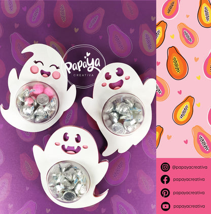 Ghost Set DIGITAL FILES Candy holder / Dome size 8cm/ Open and Close system