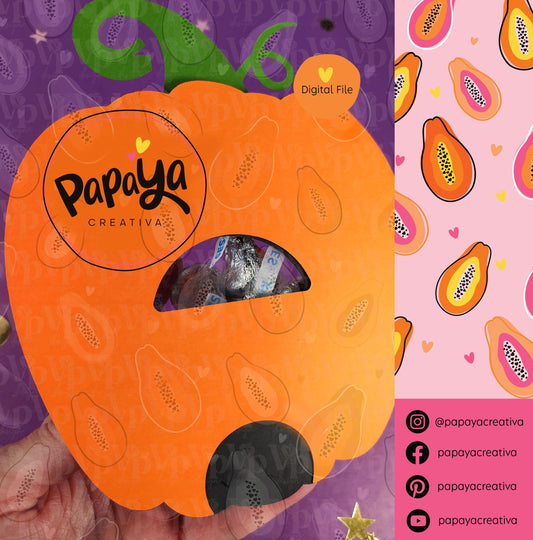 Scary Pumpkin DIGITAL FILE Candy Holder / Dome size 8cm / Halloween Party / Open and close system