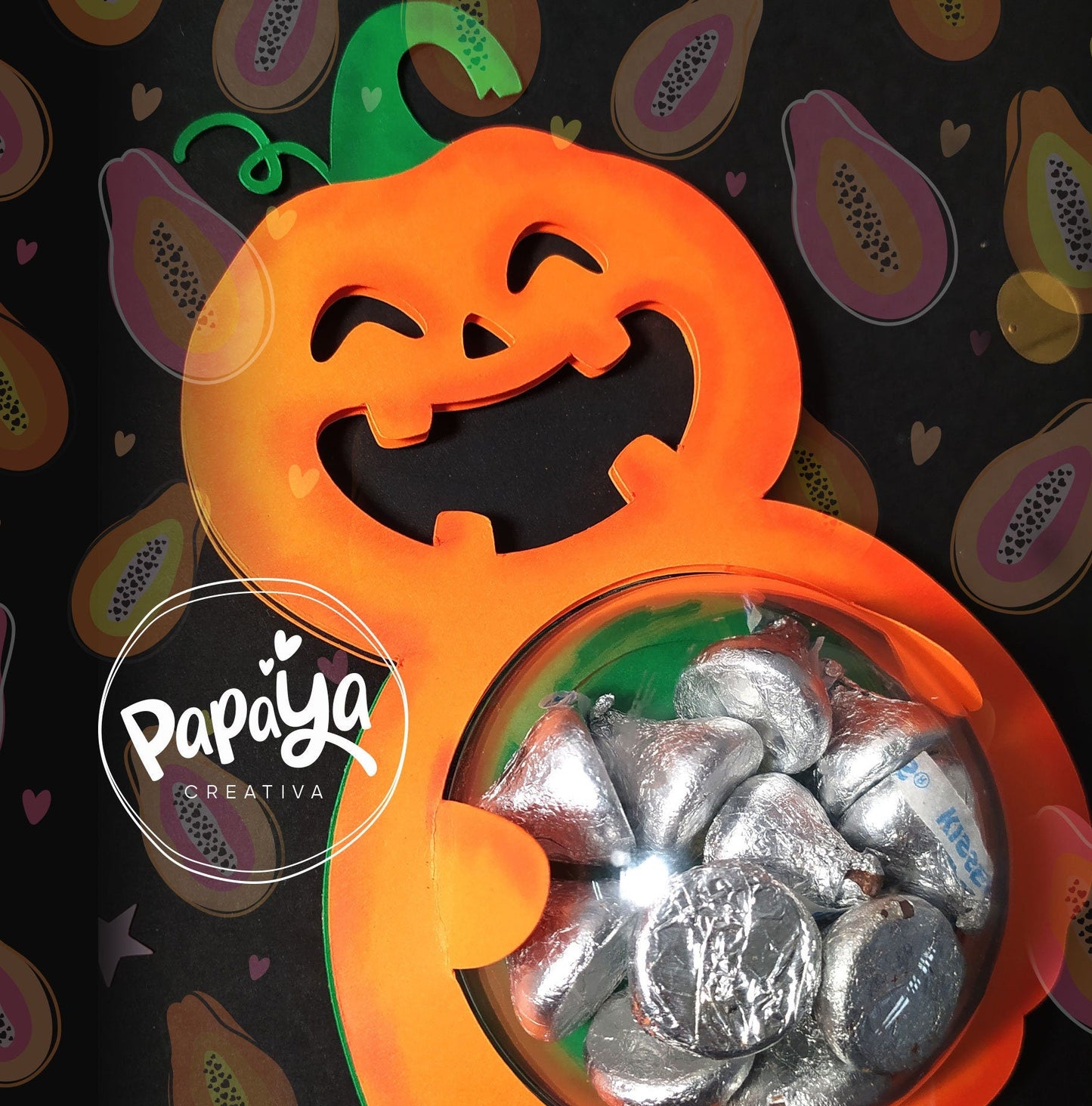 Cute Pumpkin Candy Holder / Dome size 8cm/ Open and close system