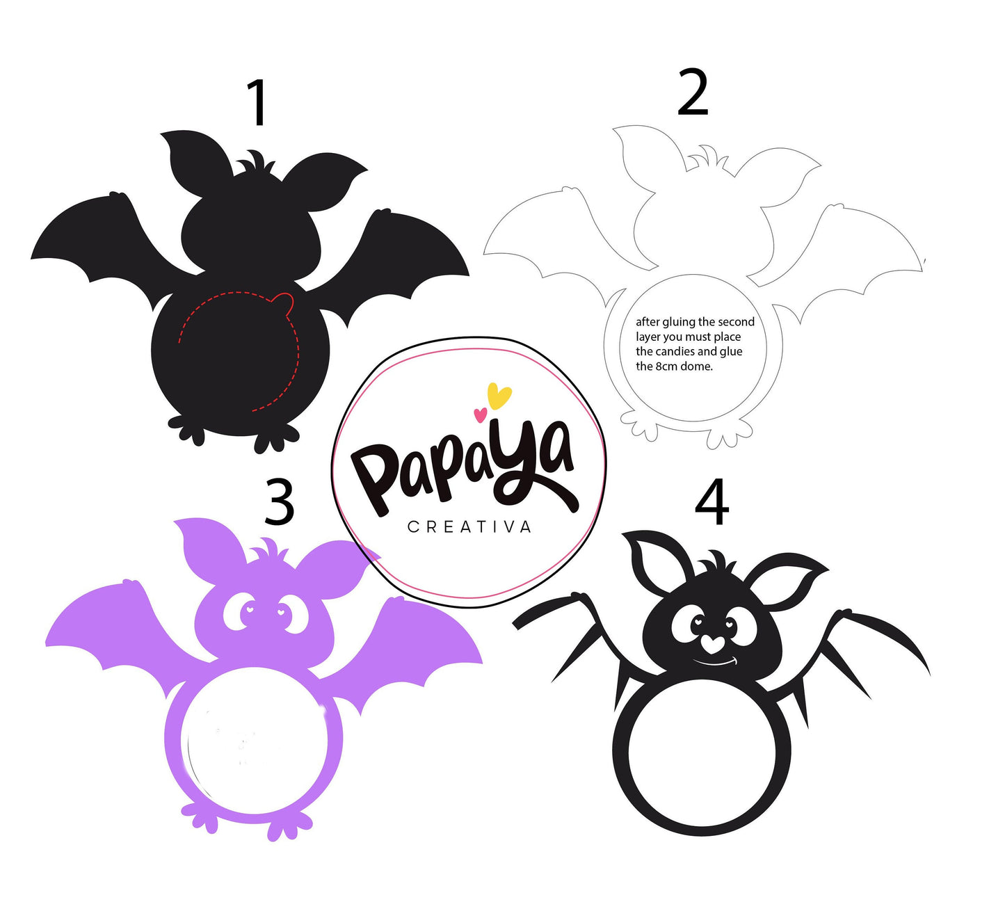 Lovely Bat Candy Holder / Dome size 8cm/ Halloween theme Party