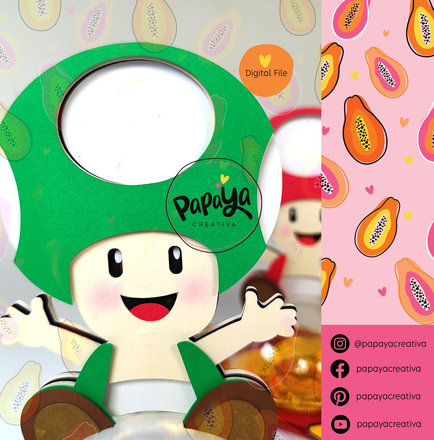 Toad DIGITAL FILE Candy Holder/ Dome size 8cm/ open and close system