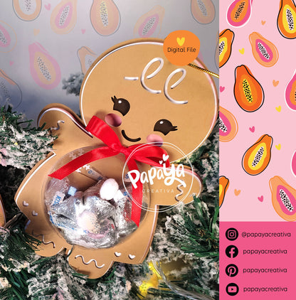 Cut File Gingerbread Cookies Set Candy Holder/ dome size 8cm / open and close system