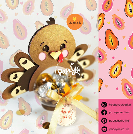 Cut File turkey Candy holder/ Dome size 8cm / Thanksgiving Day