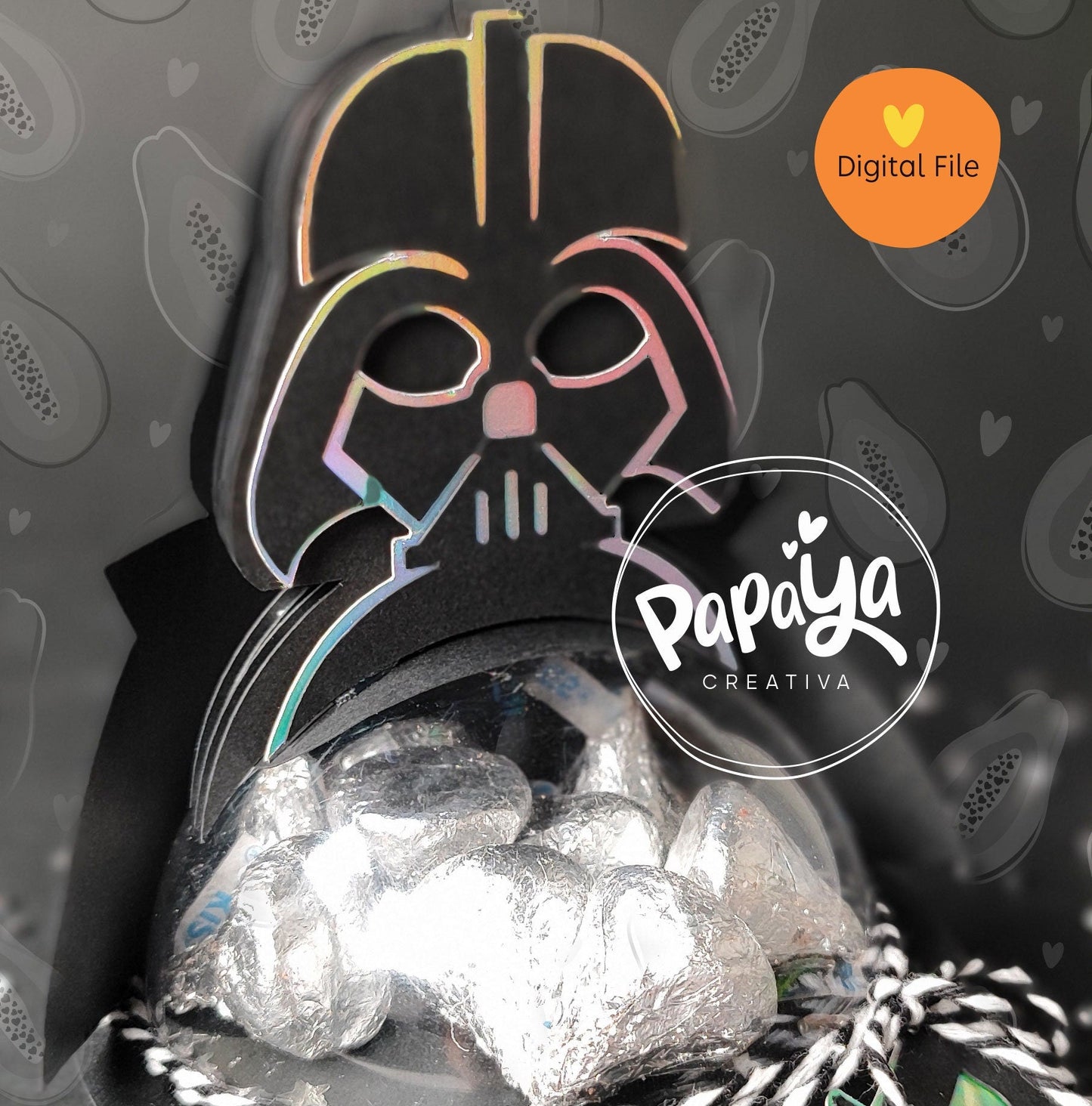 Dad Vader DIGITAL FILE Candy Holder/ Dome size 8cm/ open and close system