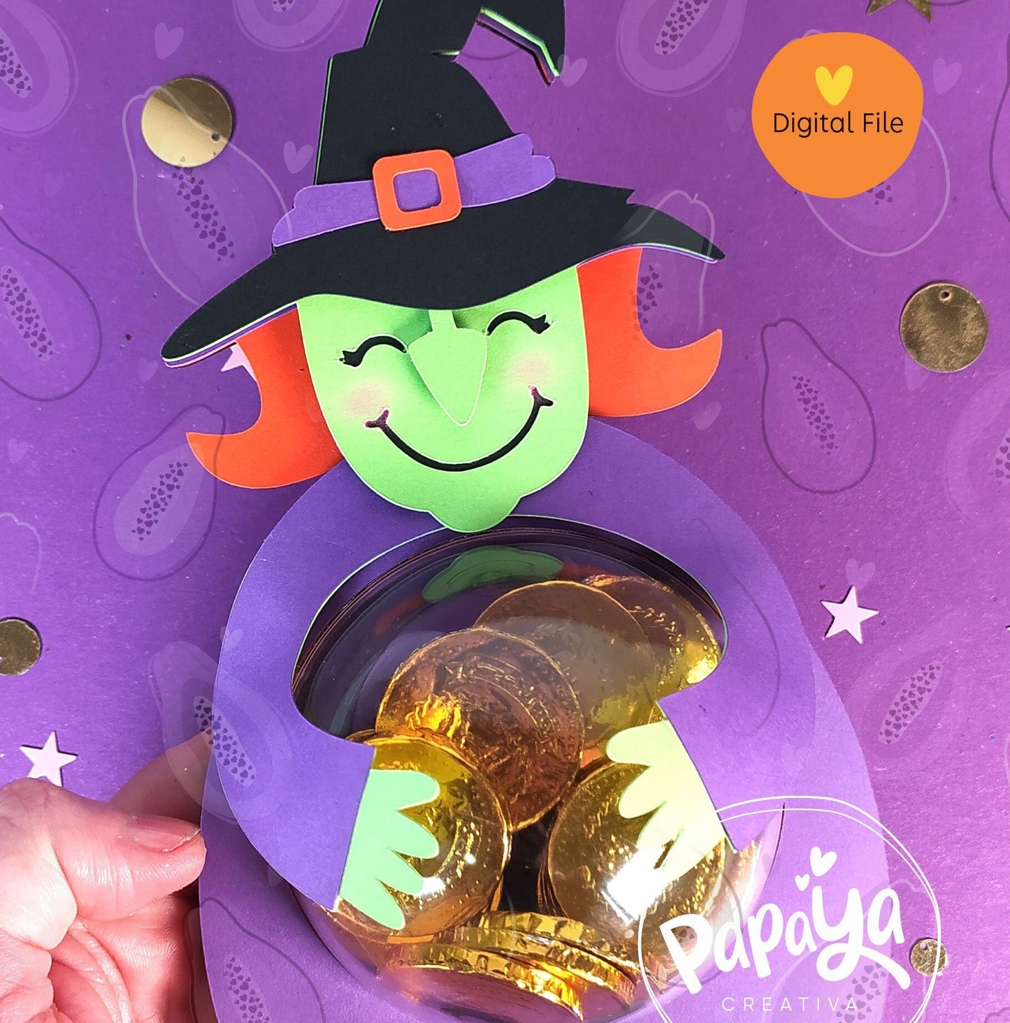 Witch Candy Holder/ Dome size 8cm / Open and close sytem