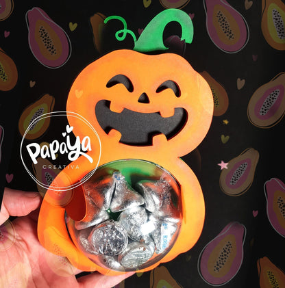 Cute Pumpkin Candy Holder / Dome size 8cm/ Open and close system
