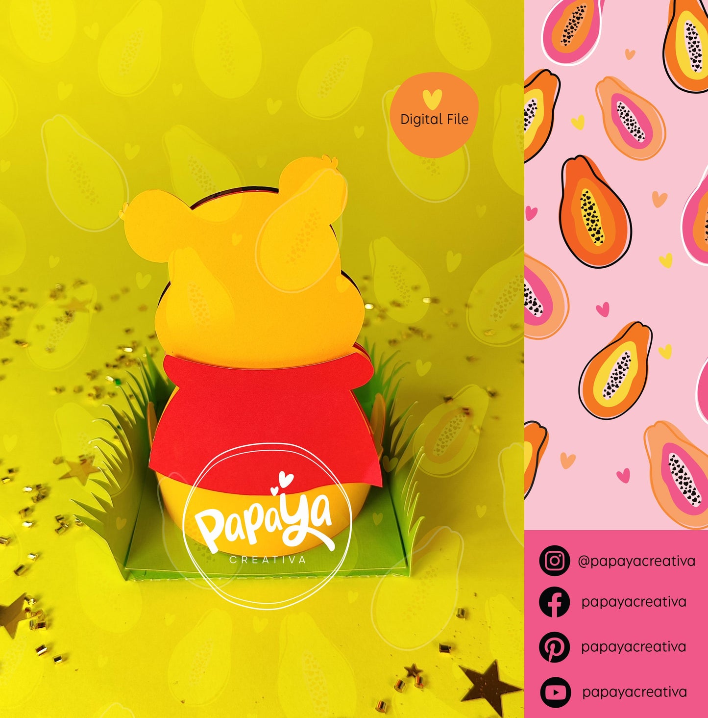 Winnie DIGITAL FILE Candy Holder/ Dome size 8cm/ envelope system (open and close system)