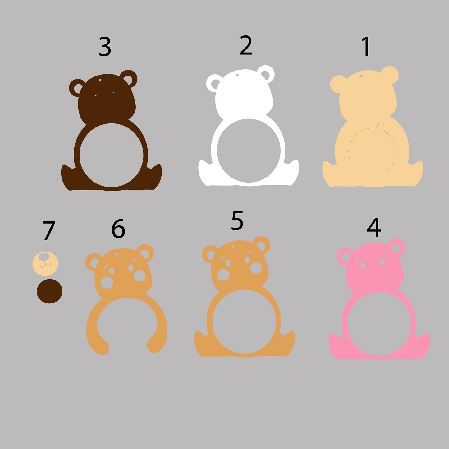 Lovely Bear DIGITAL FILE Candy Holder/ Dome size 8cm