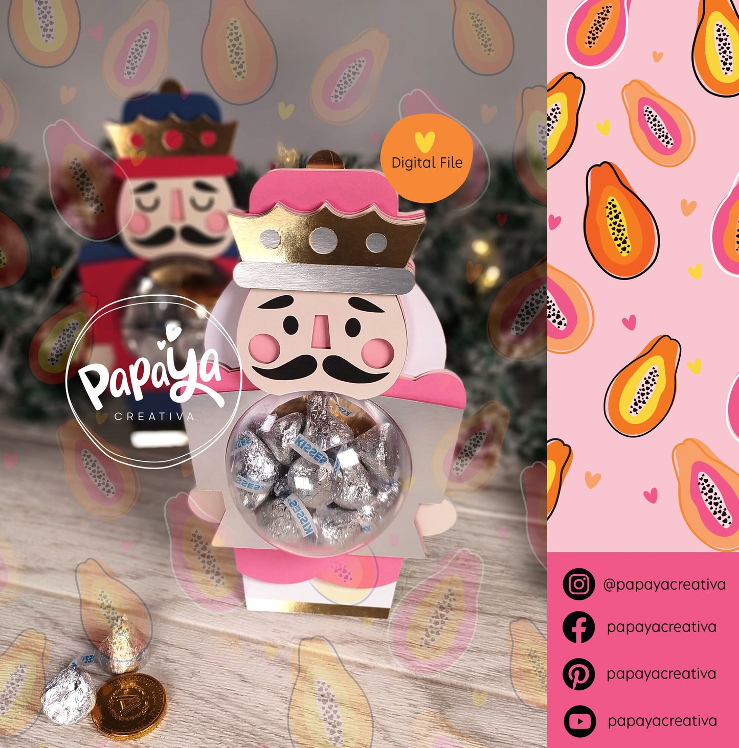 Nutcracker Set Candy Holder (Digital File) SVG/ STUDIO Format / dome size 8cm/ open and close system