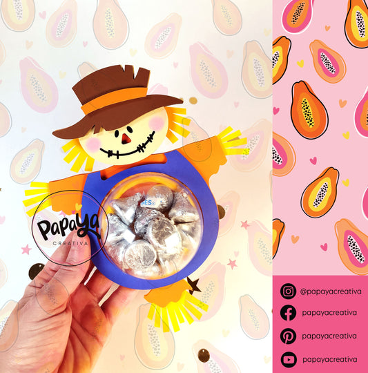 Cut File ScareCrow Candy holder/ dome size 8cm/ open and close system