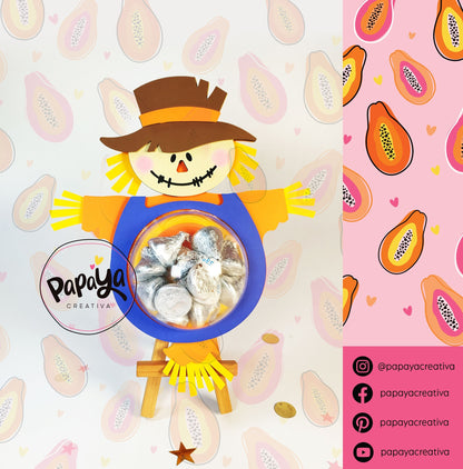Cut File ScareCrow Candy holder/ dome size 8cm/ open and close system