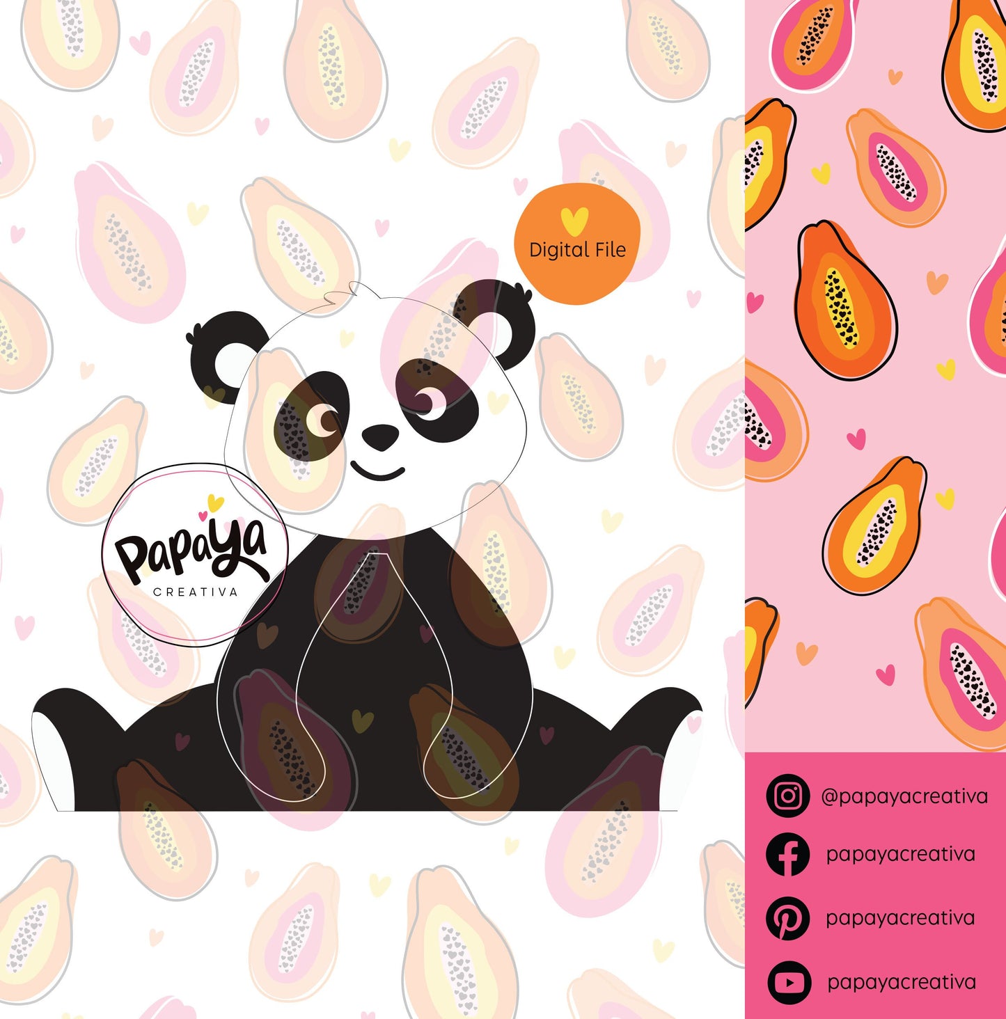 Panda DIGITAL FILE Candy Holder/ Dome size 8cm/ Flower Open and close system