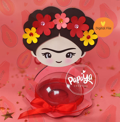 Frida Kahlo Candy Holder/ Dome size 8cm/ Flower envelope system