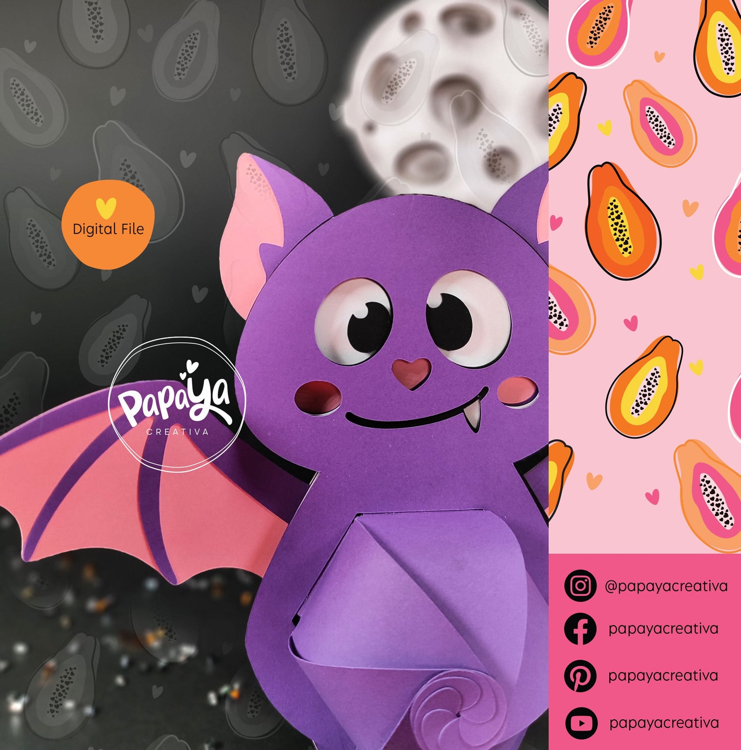 Cut File Bat Halloween Candy Holder