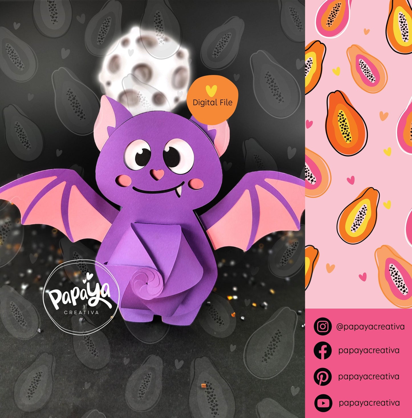 Cut File Bat Halloween Candy Holder