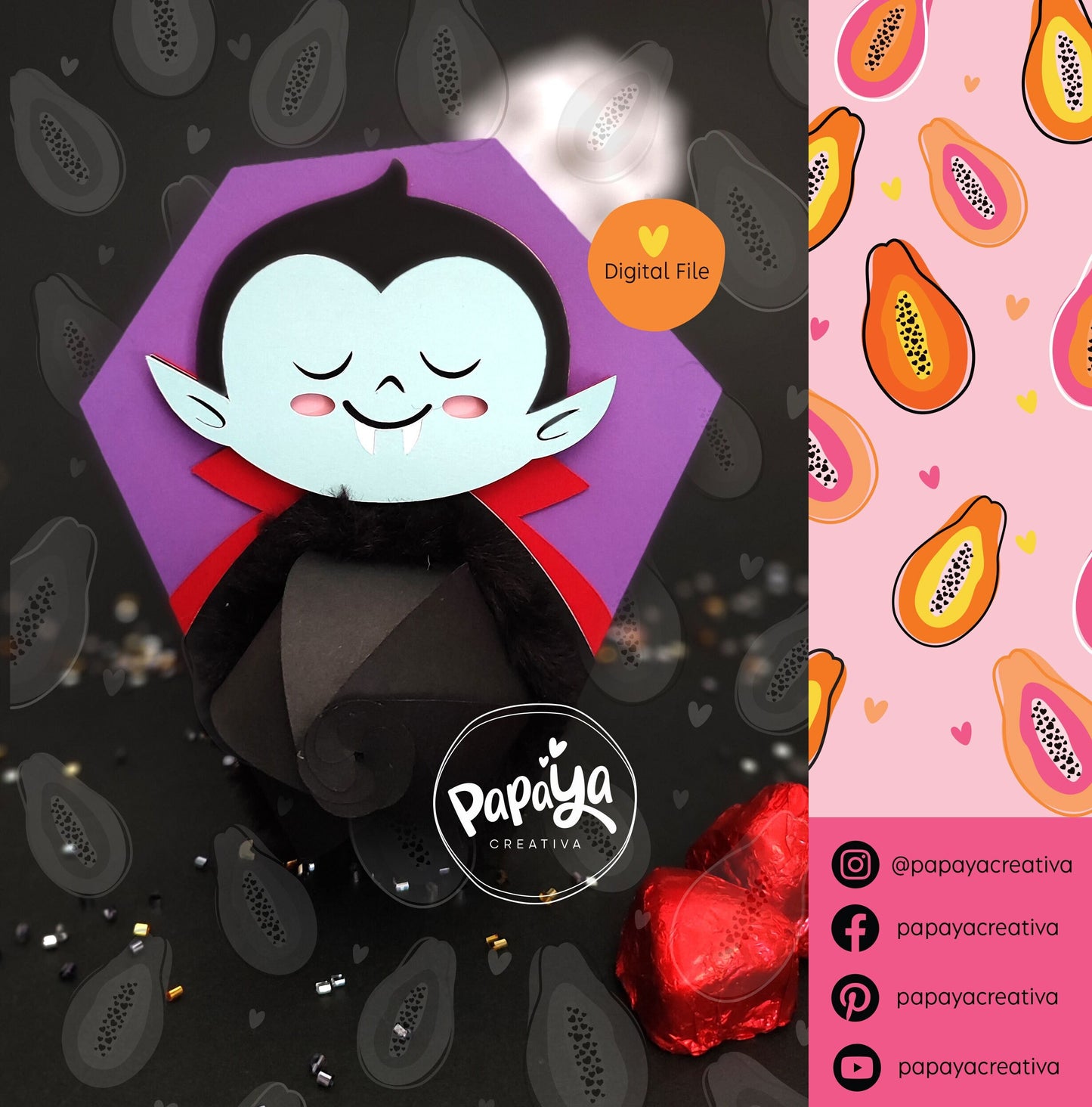 Dracula DIGITAL FILE Candy holder/halloween gifts