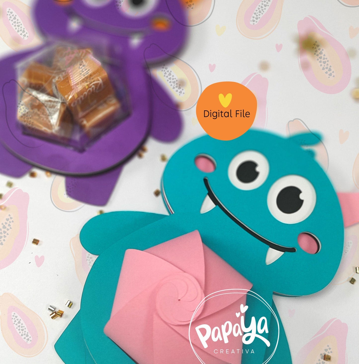 Cute Monster Halloween Theme Party Candy Holder