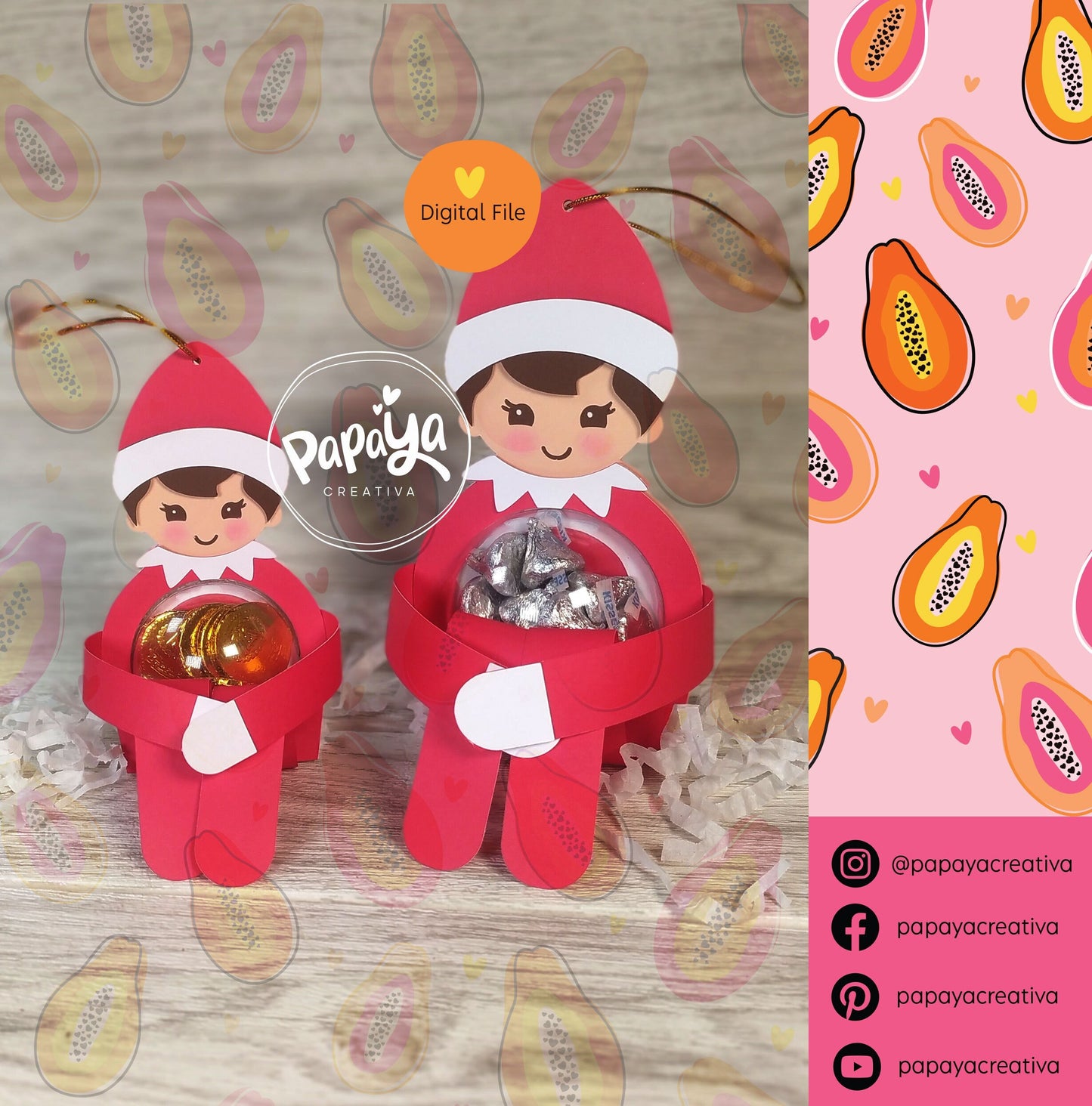 Cut File Elf/ Dome size 6 and 8cm / Open and close system