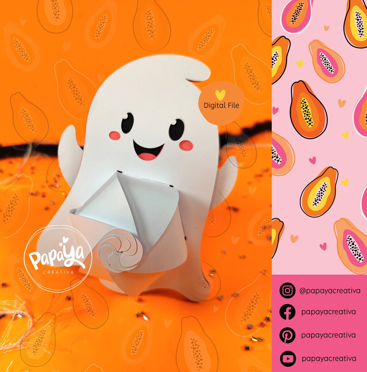 Cut File Ghost Set Candy holder / Halloween theme party