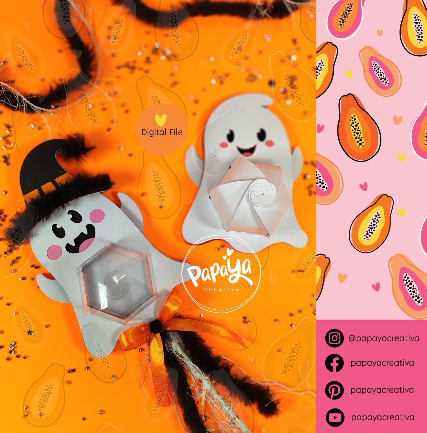 Cut File Ghost Set Candy holder / Halloween theme party