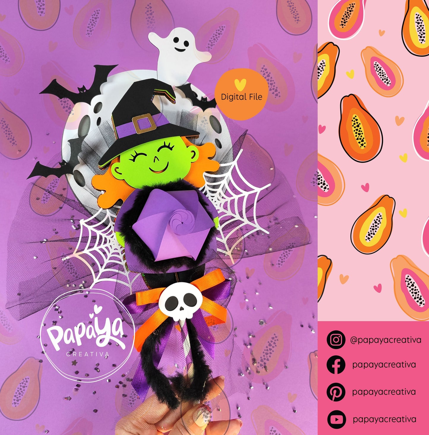 Cut File Adorable Witch Holder Wand/ Halloween theme party