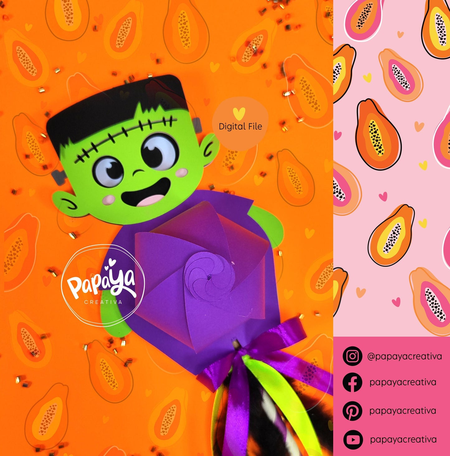 Cut File Adorable Franky Candy Holder/ Halloween theme party