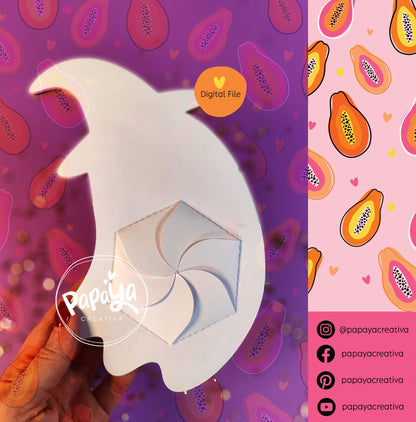Sweet Ghost Candy holder (DIGITAL FILE) Dome size 8cm/ flower open and close system