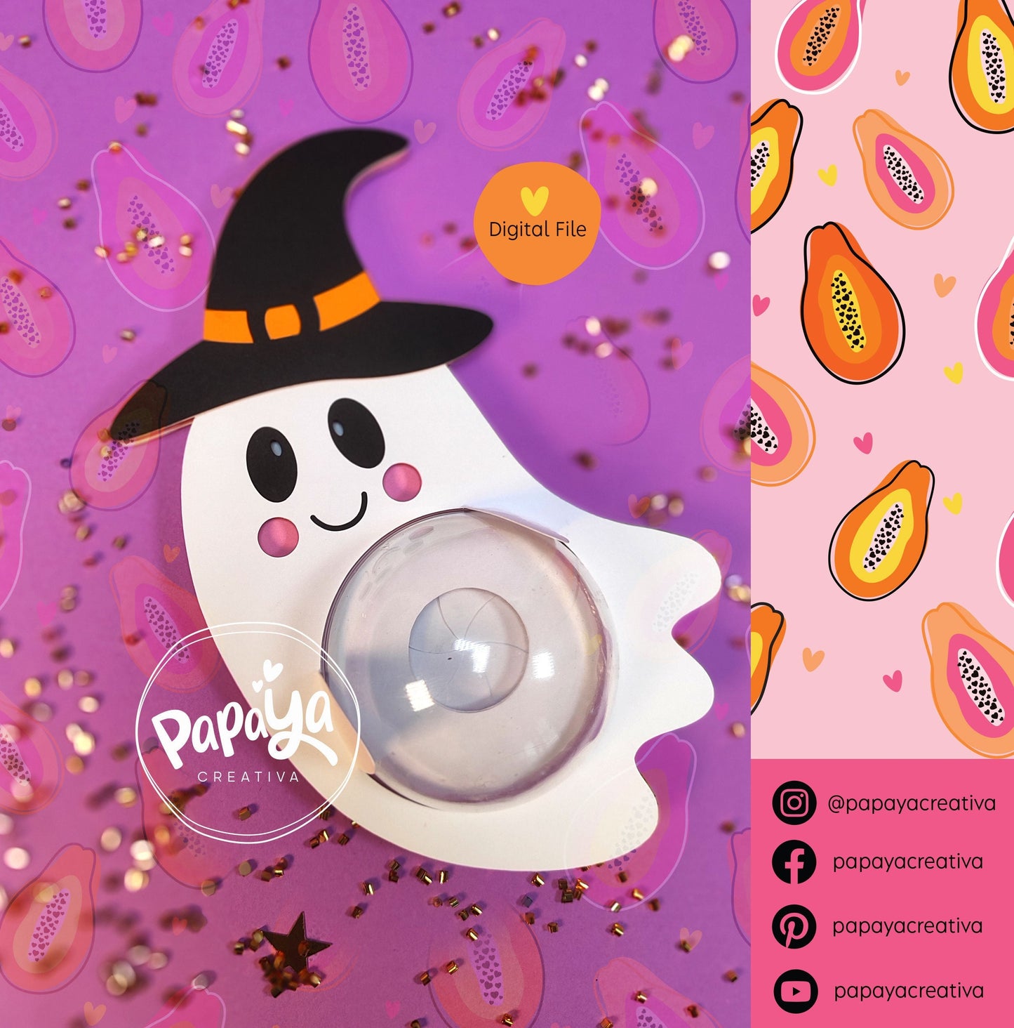 Sweet Ghost Candy holder (DIGITAL FILE) Dome size 8cm/ flower open and close system