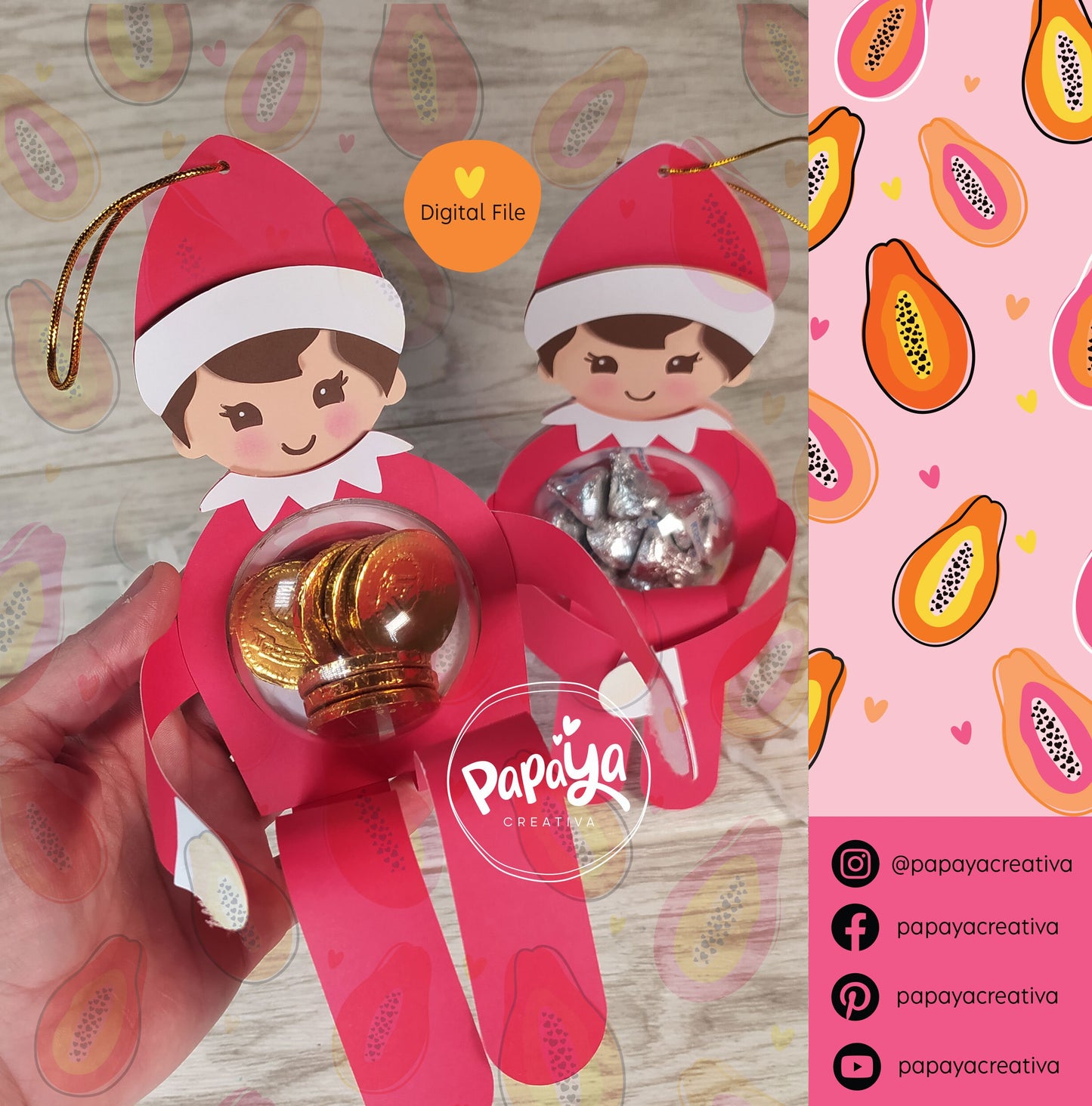 Cut File Elf/ Dome size 6 and 8cm / Open and close system