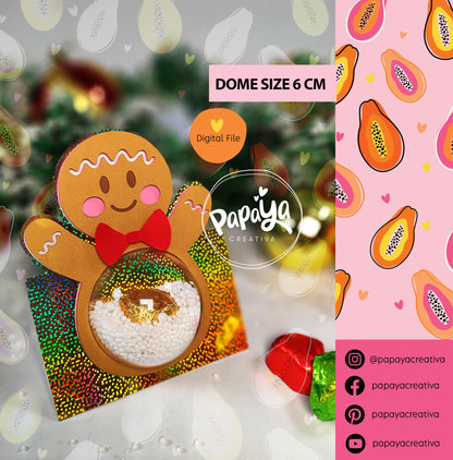 Set Candy Holder & Card Xmas Theme (Digital File) SVG/ STUDIO Format / Dome size 60mm
