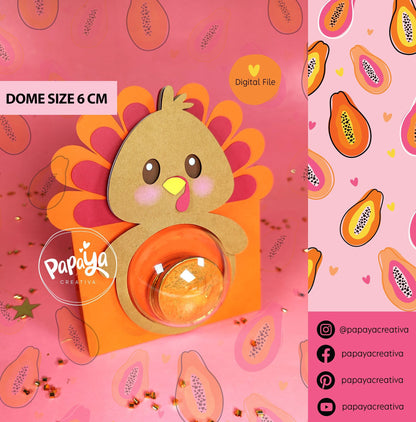 Cut File Candy Holder & Card Thanksgiving Day / Dome size 6cm