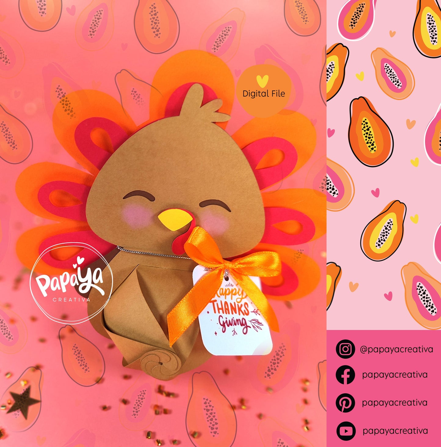 Cut File Set Turkey and pumpkin Holder/ Thanksgiving Day