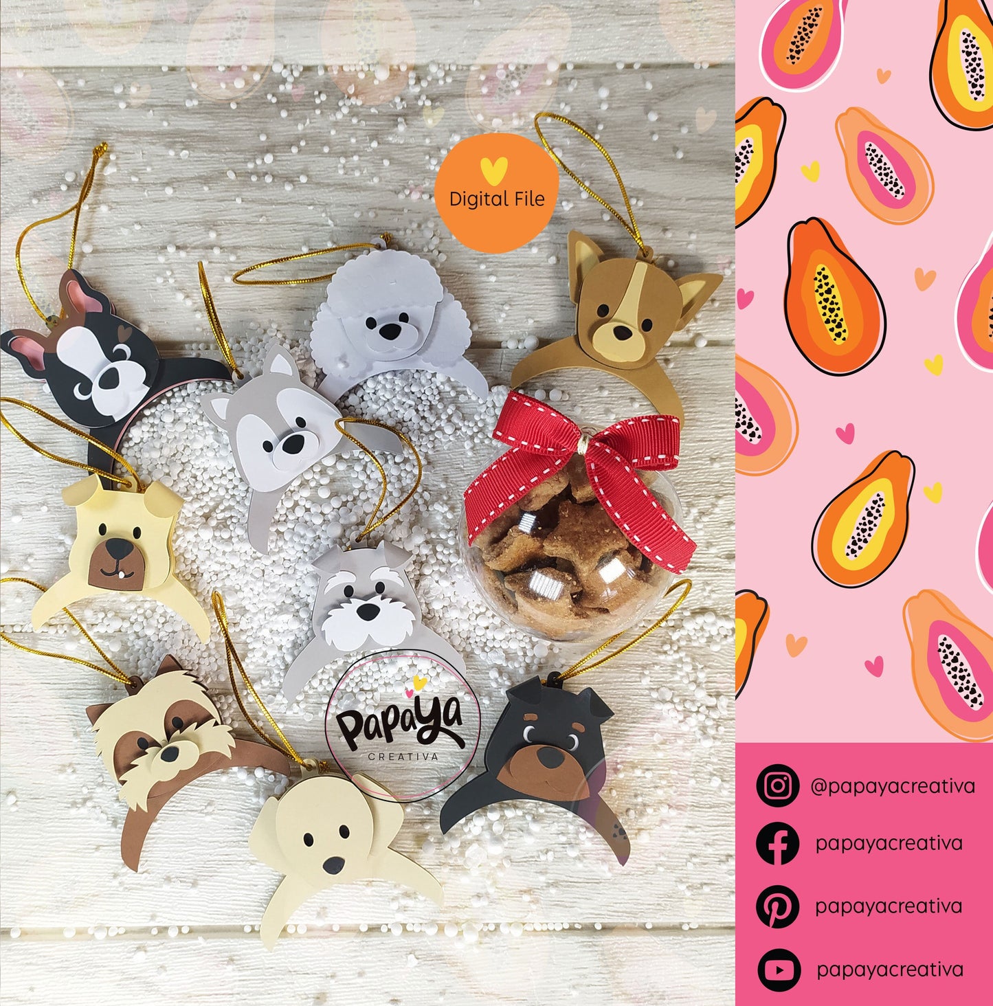 Cut File Set 9 Dogs Xmas Ball