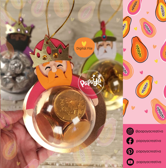Los tres Reyes Magos DIGITAL FILES Candy holder/ Dome size 8cm / Open and close system