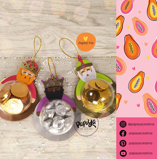 Los tres Reyes Magos DIGITAL FILES Candy holder/ Dome size 8cm / Open and close system