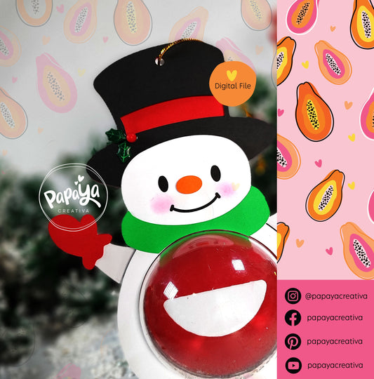 Frosty Snowman Candy holder (Digital File) SVG/ STUDIO Format / Dome size 8cm / Open and close system